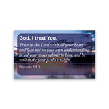 God I trust You, Proverbs 3:5-6, Pass Along Scripture Cards, Pack of 25