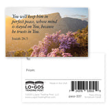 Perfect Peace, Isaiah 26:3, Pass Along Scripture Cards, Pack of 25