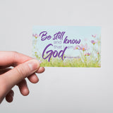 Flower Field, Be Still, Psalm 46:10, Pass Along Scripture Cards, Pack of 25