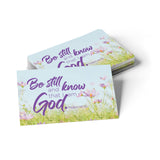 Flower Field, Be Still, Psalm 46:10, Pass Along Scripture Cards, Pack of 25