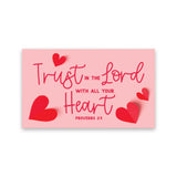 Hearts, Trust in the Lord, Pro 3:5, Pass Along Scripture Cards, Pack of 25