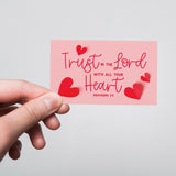 Hearts, Trust in the Lord, Pro 3:5, Pass Along Scripture Cards, Pack of 25