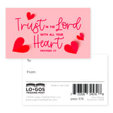 Hearts, Trust in the Lord, Pro 3:5, Pass Along Scripture Cards, Pack of 25