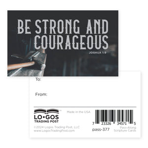 Iron, Strong and Courageous, Josh 1:9, Pass Along Scripture Cards, Pack of 25