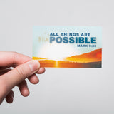 Sunrise, All Things are Possible, Mark 9:23, Pass Along Scripture Cards, Pack of 25