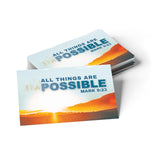 Sunrise, All Things are Possible, Mark 9:23, Pass Along Scripture Cards, Pack of 25