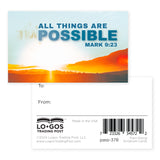 Sunrise, All Things are Possible, Mark 9:23, Pass Along Scripture Cards, Pack of 25