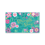 Teal Floral, The Lord is my Strength, Ps 118:14, Pass Along Scripture Cards, Pack of 25