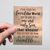 John 3:16, Salvation Cards, Pack of 40