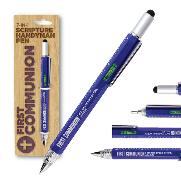 7 in 1 Multitool Pen With Scripture - First Communion: John 6:35