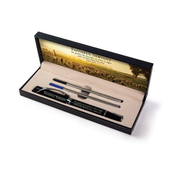 Faithful Servant – Triangle Scripture Pen with Ink Refills and Scripture Card