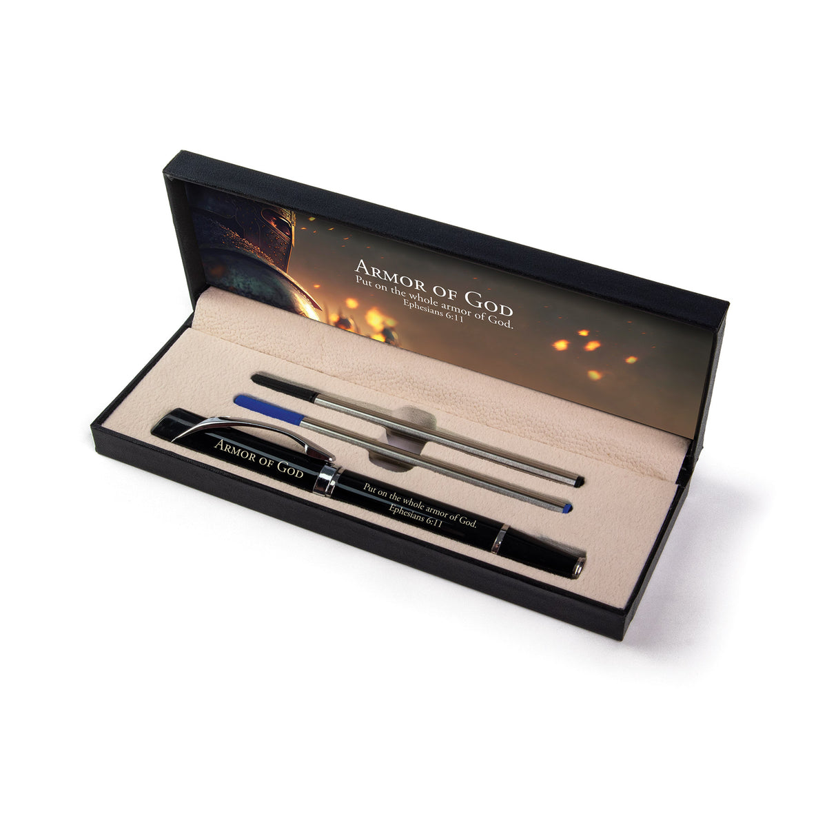 Armor of God – Triangle Scripture Pen with Ink Refills and Scripture C ...