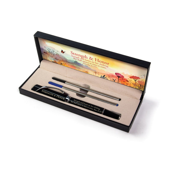 Strength & Honor – Triangle Scripture Pen with Ink Refills and Scripture Card