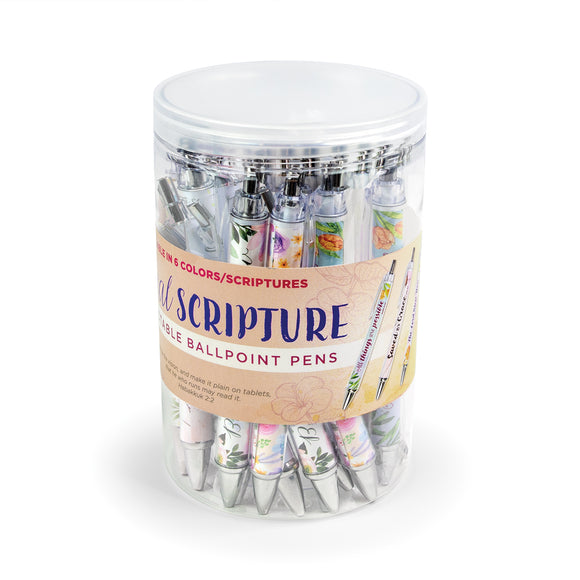 Floral Scripture Pens Tub