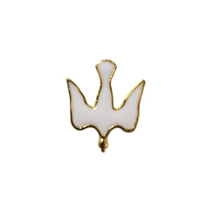 Metal Pin on Card, Confirmation Dove – Gold with white enamel