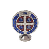 Saint Benedict Desk Medallion – Silver and Blue
