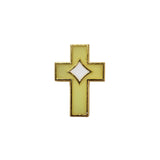 Metal Pin on Card, Cross with Diamond