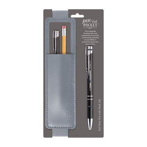 Pen and Pocket Set, Gray and Black – Strong & Courageous, Joshua 1:9