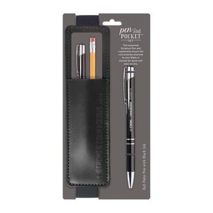 Pen and Pocket Set, Black and Black – Strong & Courageous, Joshua 1:9