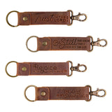 Panel Display - Leather Strap Scripture Keychains