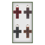 Panel Display - Leather Cross Scripture Keychains - Masculine