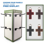 Panel Display - Leather Cross Scripture Keychains - Masculine