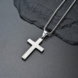 Our Father in Heaven Cross with 24 in Stainless Steel Chain – Silver Color