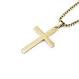 Flag Cross with 24 in Stainless Steel Chain – Gold Color