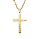 Flag Cross with 24 in Stainless Steel Chain – Gold Color