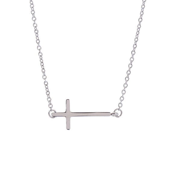 Stainless Steel Inline Cross Necklace – Silver Color