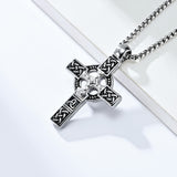 Celtic Cross with 24 in Stainless Steel Chain – Silver Color