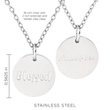 Blessed Stainless Steel Medallion Pendant with Card