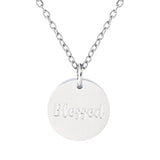 Blessed Stainless Steel Medallion Pendant with Card