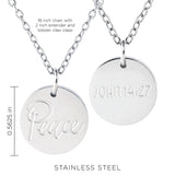 Peace Stainless Steel Medallion Pendant with Card