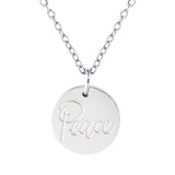 Peace Stainless Steel Medallion Pendant with Card