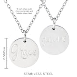 Grace Stainless Steel Medallion Pendant with Card