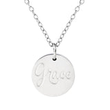 Grace Stainless Steel Medallion Pendant with Card