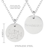 Hope Stainless Steel Medallion Pendant with Card