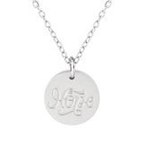 Hope Stainless Steel Medallion Pendant with Card