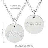 Jesus Stainless Steel Medallion Pendant with Card