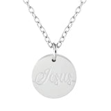 Jesus Stainless Steel Medallion Pendant with Card