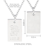 Faith Hope Love Stainless Steel Tag Pendant with Card