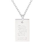 Faith Hope Love Stainless Steel Tag Pendant with Card