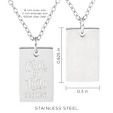 Walk by Faith Stainless Steel Tag Pendant with Card