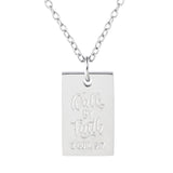 Walk by Faith Stainless Steel Tag Pendant with Card