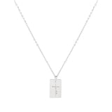 Faith Cross Stainless Steel Tag Pendant with Card