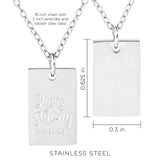 She is Strong Stainless Steel Tag Pendant with Card