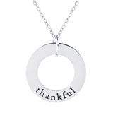 Thankful Stainless Steel Ring Pendant with Card