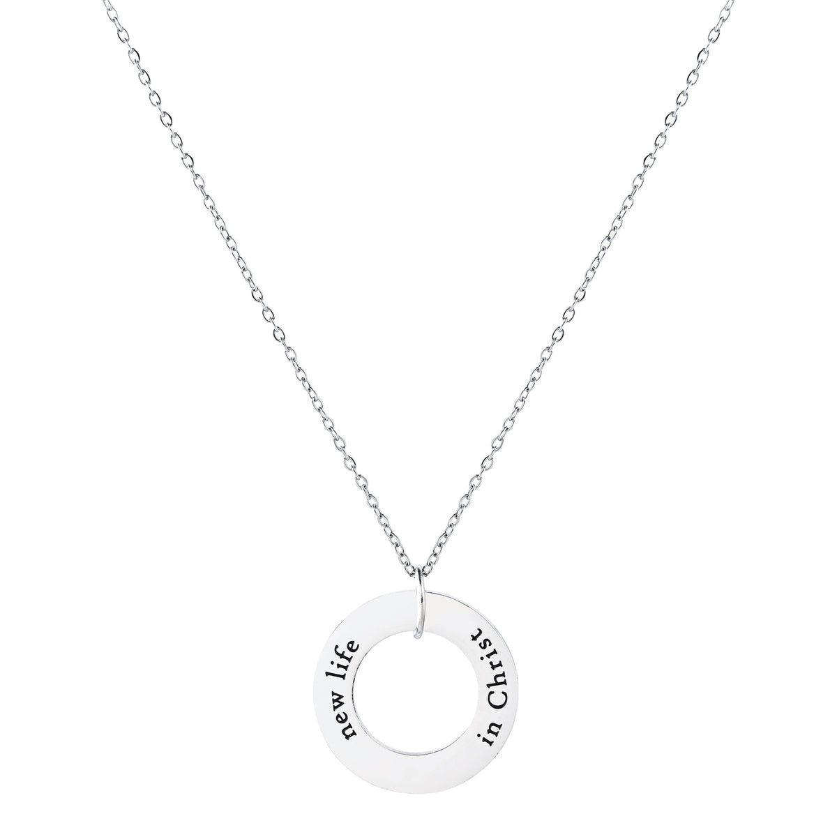 New Life in Christ Stainless Steel Ring Pendant with Card – Logos ...