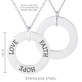 Faith Hope Love Stainless Steel Ring Pendant with Card